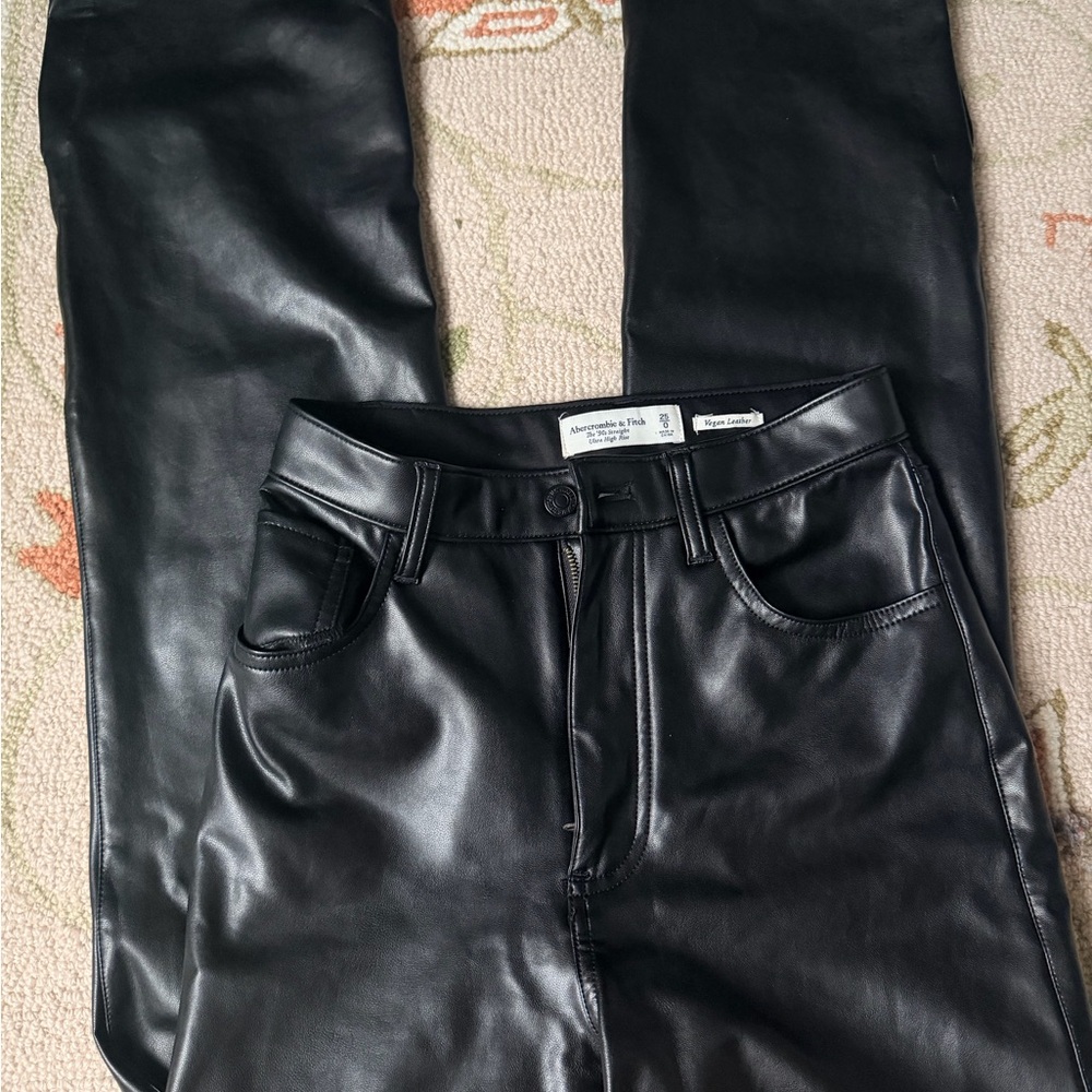 Abercrombie Faux Leather Split Leg Pants - Picture 5 of 5